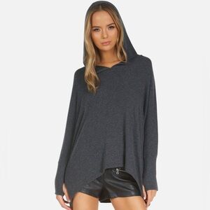 Michael Lauren Dash Oversized Hoodie in Charcoal NWT